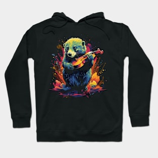 Honey Badger Playing Violin Hoodie